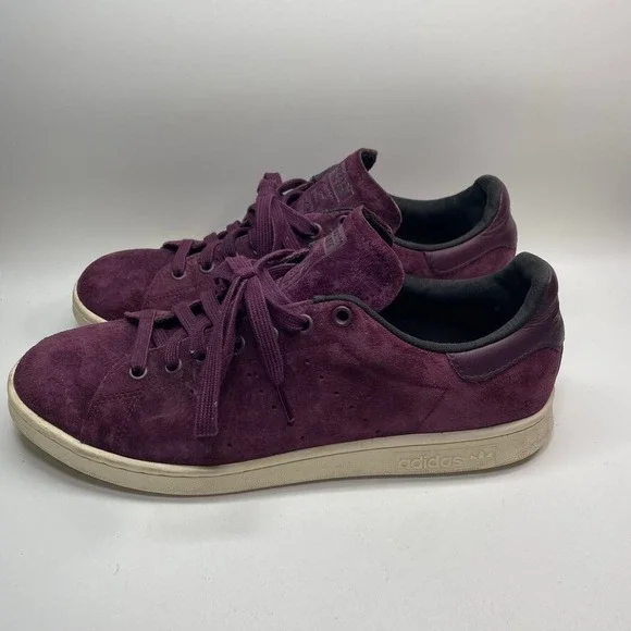 Adidas Stan Smith Maroon Off White Sneaker Men 10 - Picture 3 of 9